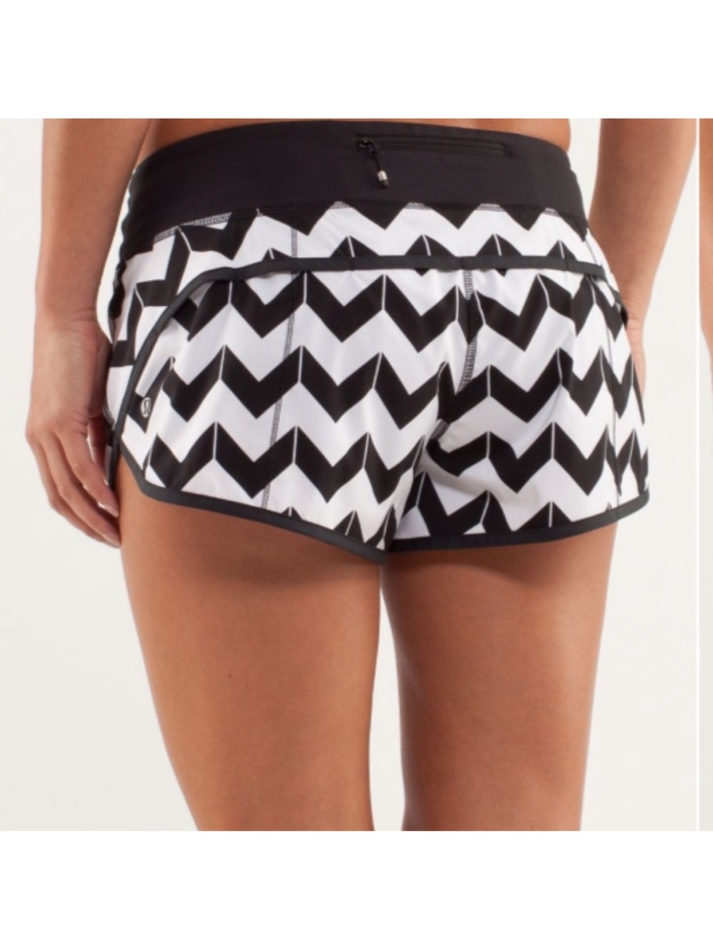 lululemon athletica Black and White Chevron Athletic Shorts